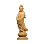 Statue Chinoise bouddha en bois sculpté