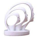 Sculpture moderne visage femme blanc en résine